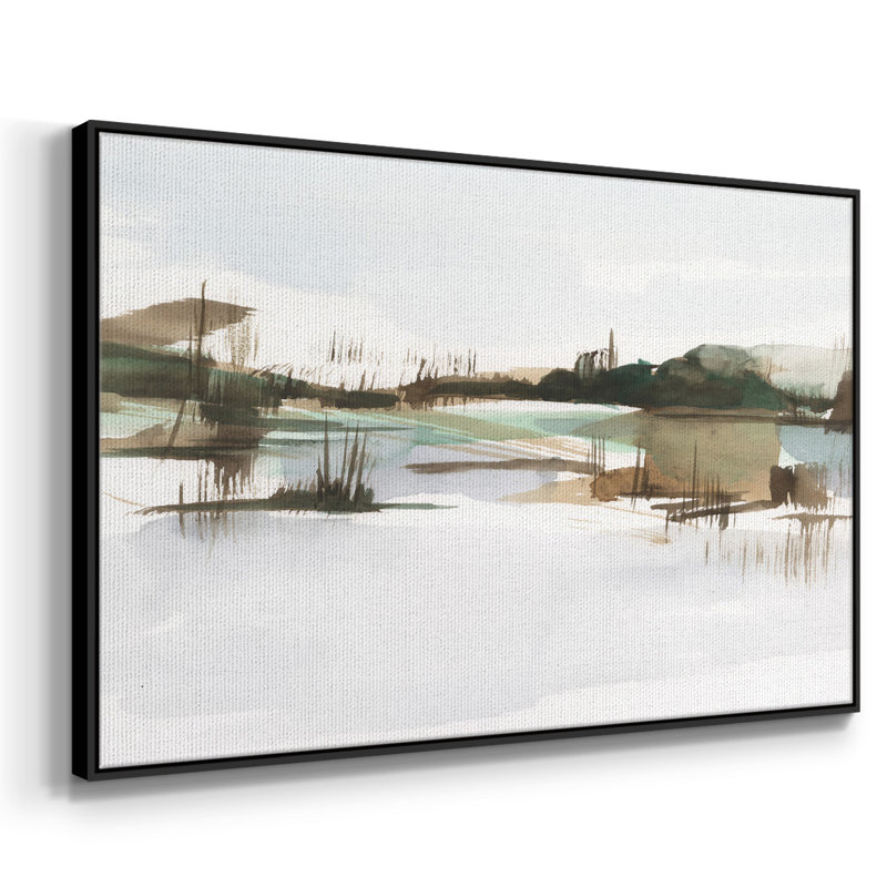 Marsh Reeds II, reproduction d'art sur toile, H 17 po x l 25 po x P 2 po, Noir