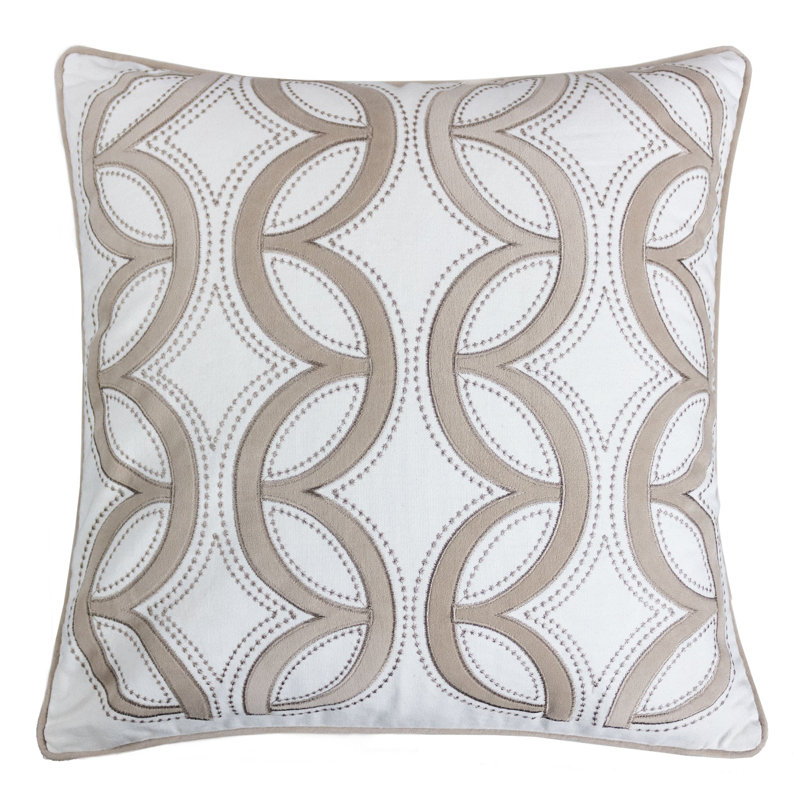  Woven Cotton Throw Pillow, Ivory