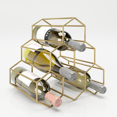 Gloria Tabletop Wine Bottle Rack in Gold