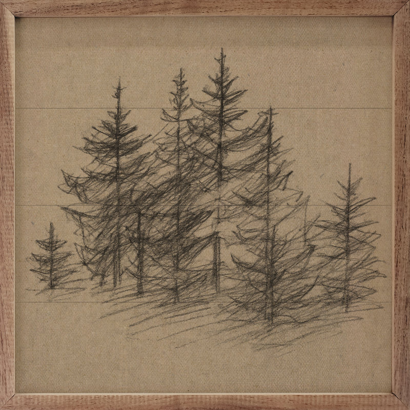 Dessin rétro au crayon de pin