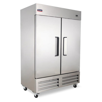 Medal Equipment 54" Commercial Reach-in Refrigerator | 2 Solid Stainless Steel Doors 49 Cu.ft. | 1/4 Hp Energy Star Etl Certified 33°f-41°f R290 5-year Compressor Warranty