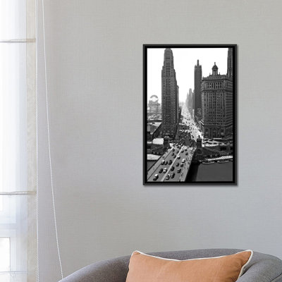 " 1940s Downtown Skyline Michigan Avenue Chicago Illinois USA "