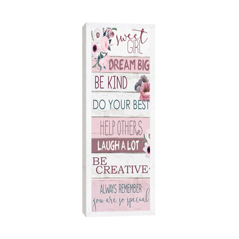 Sweet Girl by Kimberly Allen - Panoramic Print on Canvas, 30.48 cm H x 91.44 cm W, White Framed