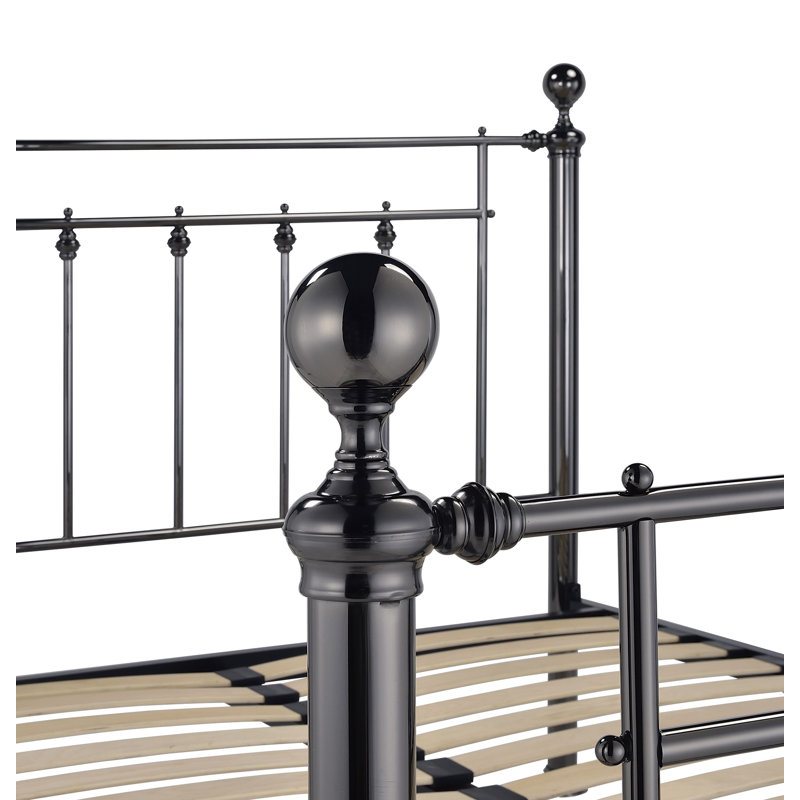 Liesl Metal Bed, Black chrome, Double (4'6)