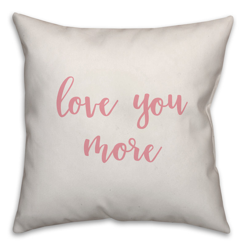  Coussin Love You More, Blanc / rose, Housse de coussin