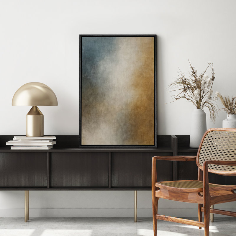 «Blue and Brown Abstract Gradient Art», reproduction d'art sur toile encadrée, H 36 po x l 24 po x P 1,5 po