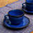 Corrigan Studio Handmade Relaxing Blue Ceramic Cups And Saucers (Pair)