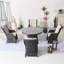Ensemble repas rond extérieur avec coussins-773076645-773076644