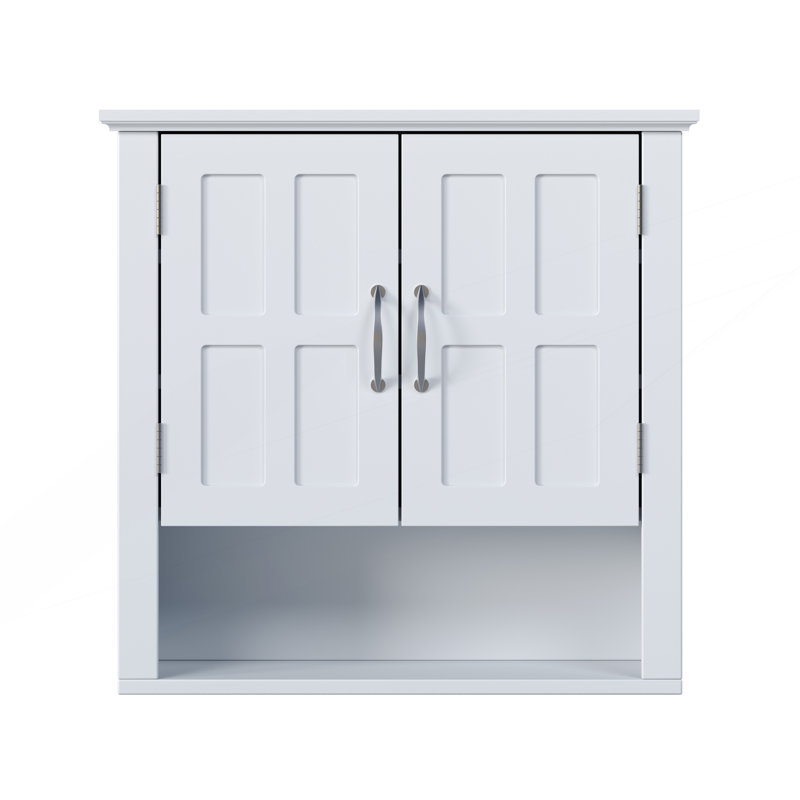 Armoire de salle de bain murale, armoire murale multifonctionnelle avec tablettes réglables, armoire à pharmacie, Blanc