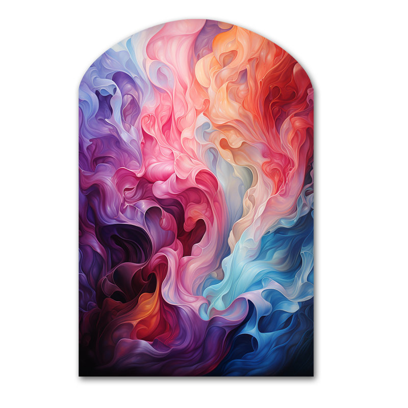Citally Opt Art Radiant Spectrum II - Op Art asymétrique, art mural en métal, H 43 po x l 33 po