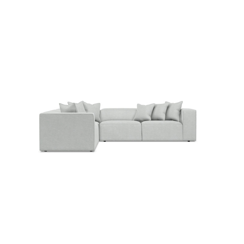 Bliss Sectional, Gray Polyester Blend, 28" H x 160.5" W x 123.5" D