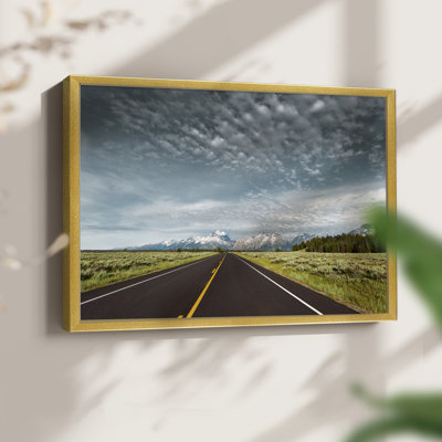 Empty Park Road -Framed Print - Restickable