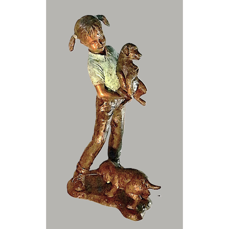 Fille avec des chiens