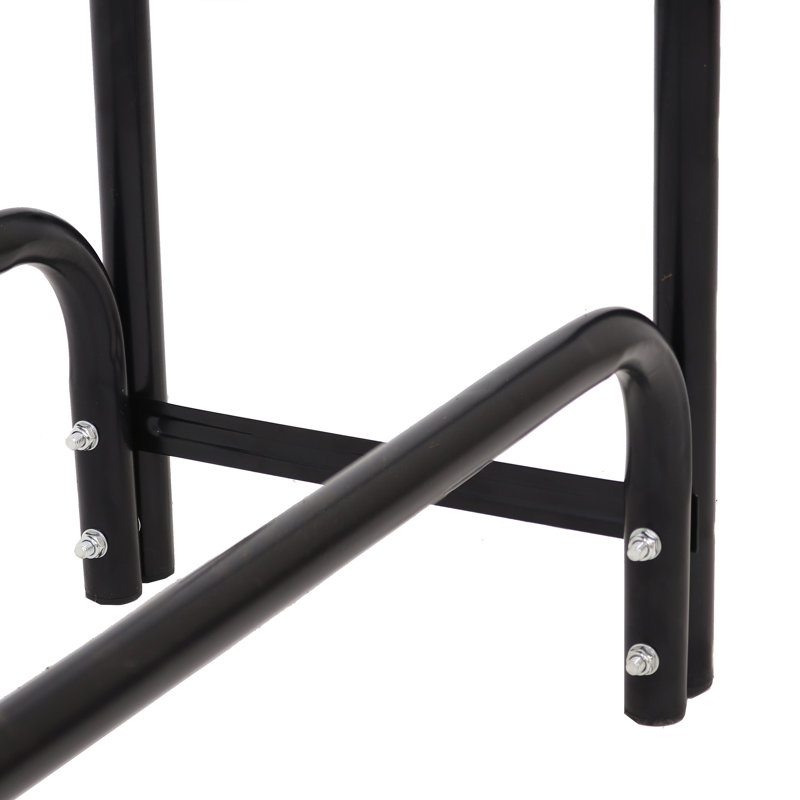  Beid Outdoor Steel Firewood Log Rack with Protective PVC Cover - 4' - 850-lb Capacity, 48"H x 49"W x 13.5"D