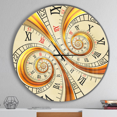 Horloge murale moderne en métal argenté
