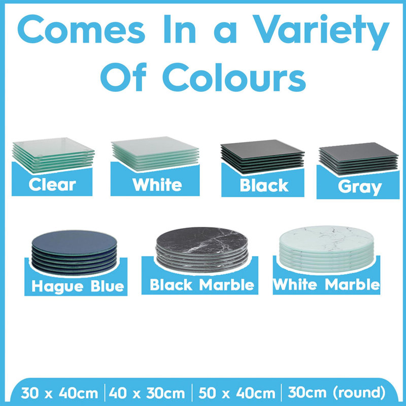 Harbour Housewares - Round Glass Placemats, Blue