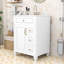 Meuble-lavabo autoportant élégant avec rangement intelligent et lavabo-677012443