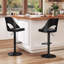 Ensemble de 2 tabourets de bar avec siège en cuir de polyuréthane et repose-pieds pivotant noir-769355902-769355900