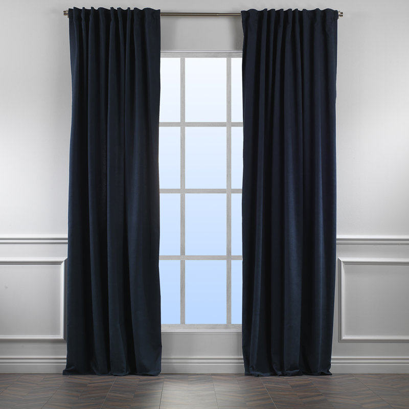 Solid Room Room Darkening Tab top Curtain Panels, Royal Blue, 52" W x 95" L