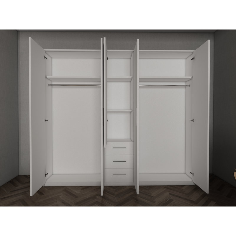 Pamel 5 Door Manufactured Wood Wardrobe, Grey