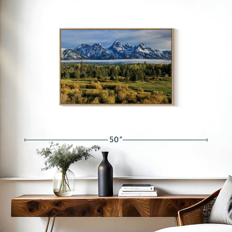 Grand Teton Sierras, Cadre flottant en bois naturel, 31 po x 21 po
