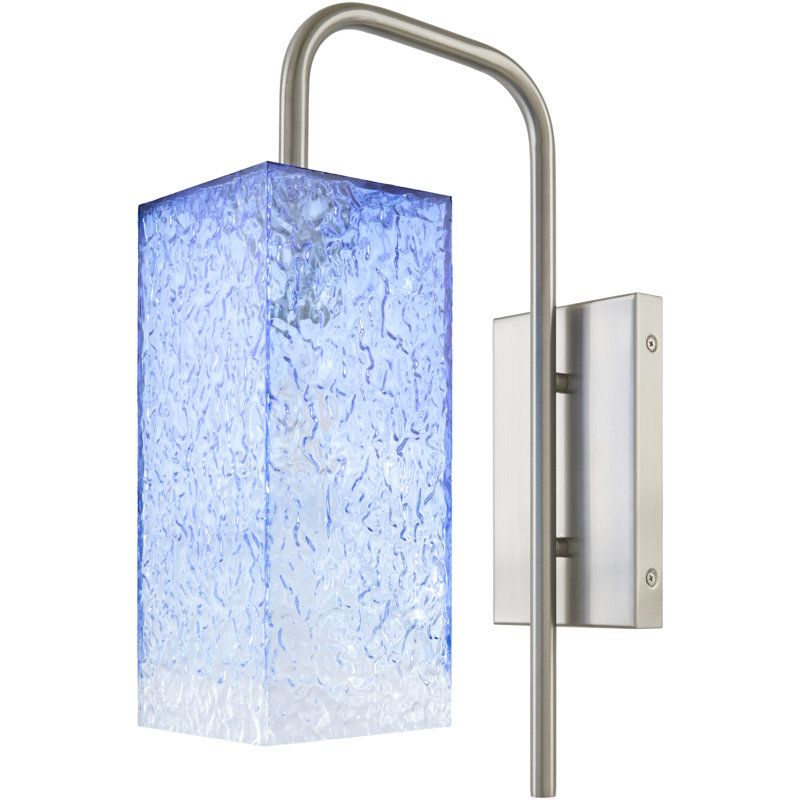 Applique murale Schwartz, Argent, H 18 po x l 11,8 po x P 11 po, Bleu