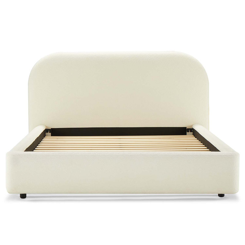 Grand lit Arden, tissu beige, Grand