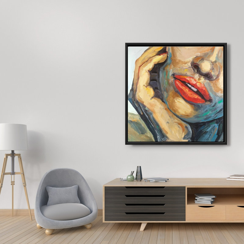 "Irresistible Lips Gros plan" sur toile, H 36 po x l 36 po