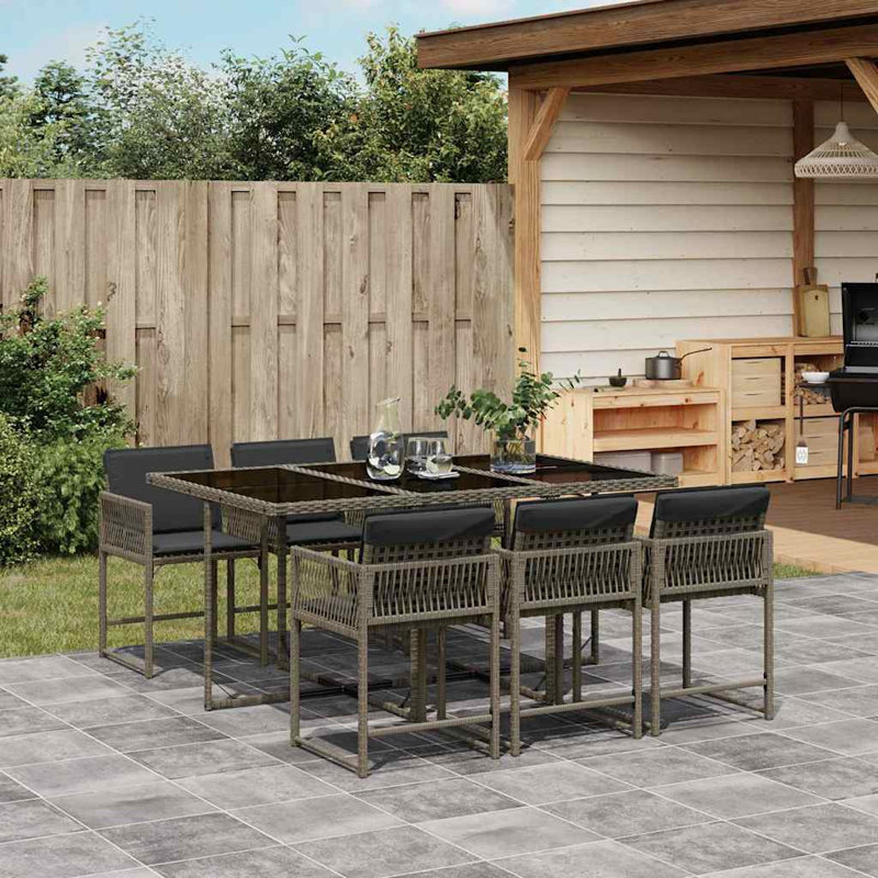 Patio Dining Set with, Grey, Grey