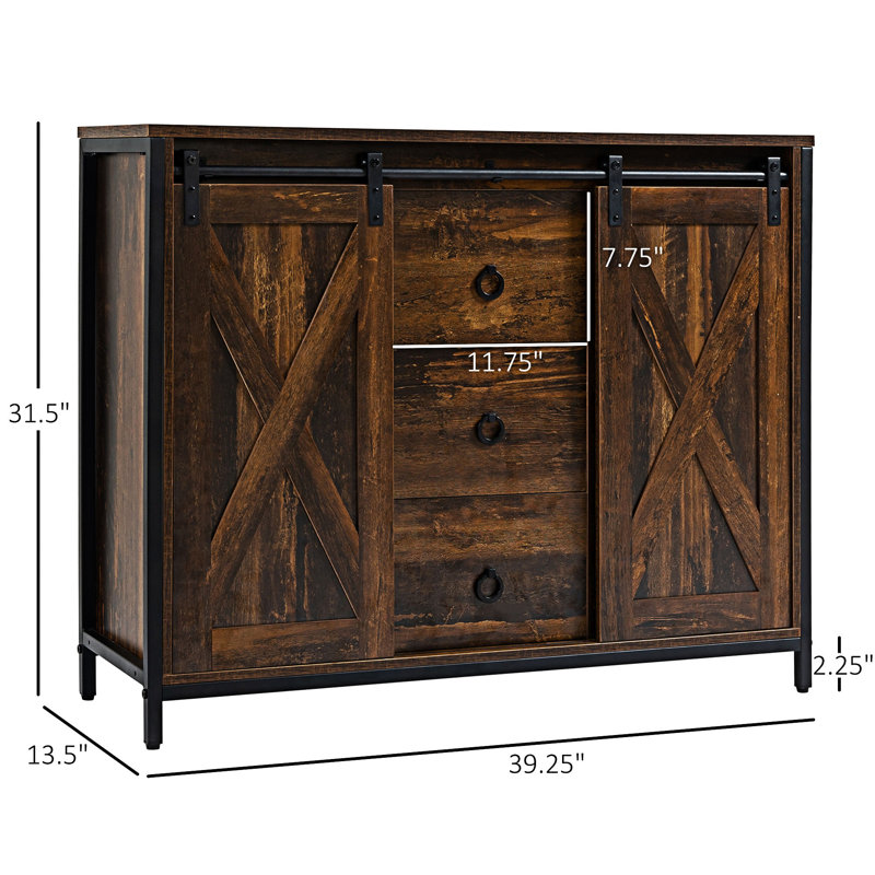 Buffet Buffet avec porte de grange coulissante