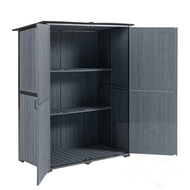 Outdoor Tool Shed with shelf and double doors