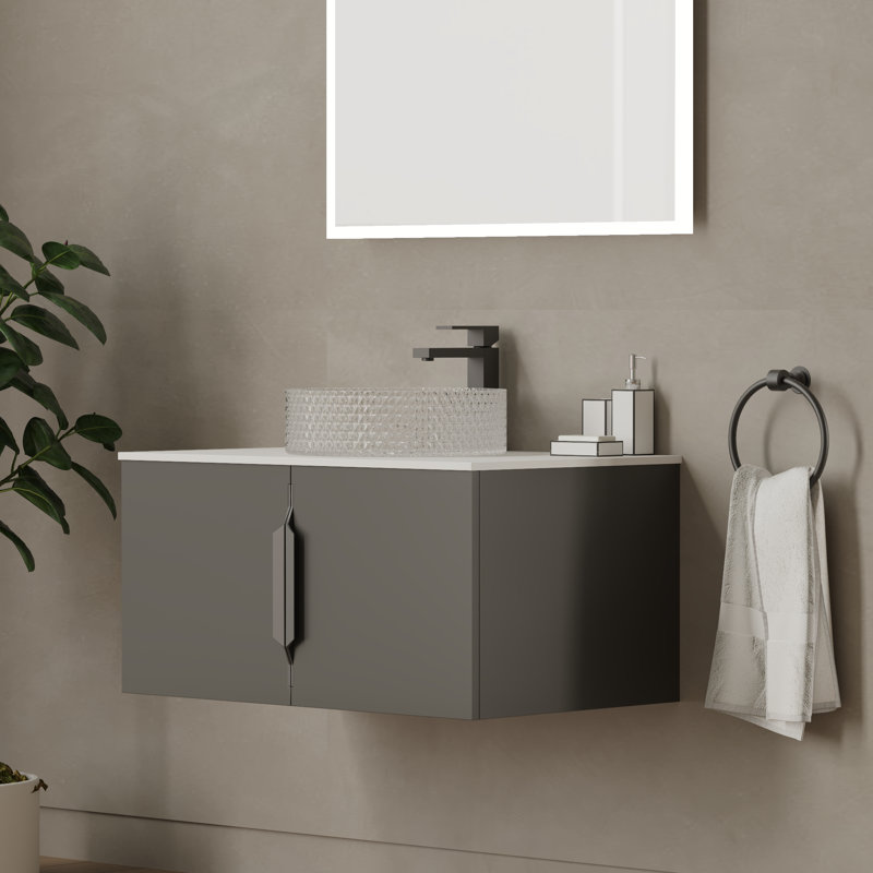 Dessus de meuble-lavabo moderne 30 "pour lavabo à vasque - blanc