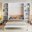 Lit escamotable double avec bureau et bibliothèque