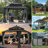 Sunjoy Kingston 12x12 ft. Hardtop Gazebo, Steel Patio Gazebo with Double Roof, Curtains and Netting-116650440
