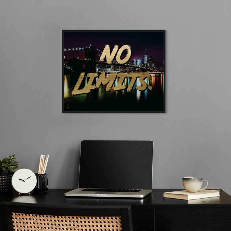 No Limits, impression de citations sur toile par Notoriart, Cadre noir, H 17 po x l 21 po