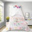 De literie pour lit double / grand lit, jardin floral rose en microfibre douce