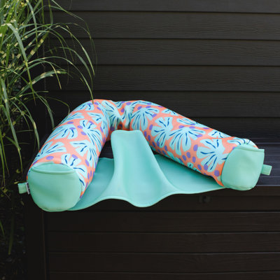 Big Joe Lagoon Lounger No Inflation Needed Pool Float, Banana Pop Double Sided Mesh, Quick Draining Fabric, 5 Feet Giant