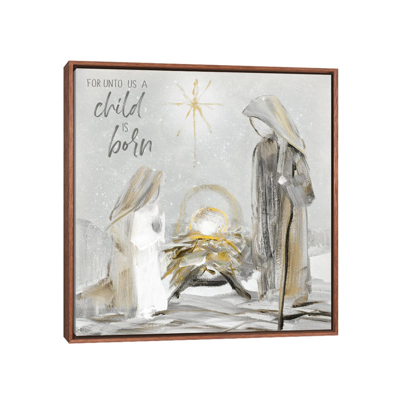 Unto Us - reproduction d'art mural, H 26 po x l 26 po, Reproduction encadrée sans passe-partout, Brun