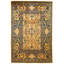 Hand Knotted Wool Area Rug in Gold And Blue