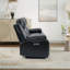 Ensemble de 3 fauteuils de cinéma maison inclinables électriques en similicuir avec appuie-tête réglables, éclairage DEL, tablette rabattable, porte-gobelets dissimulés et chargeur sans fil-888090927-888090923