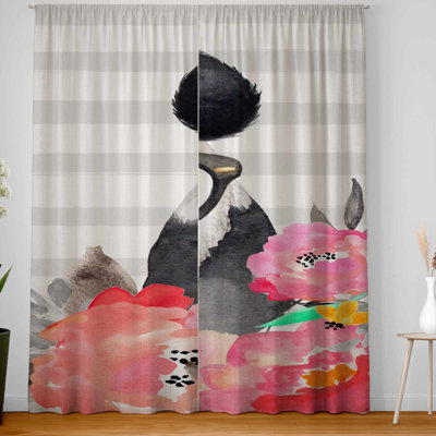 Panda with Glasses Blackout Curtains  Home Decor Pair
