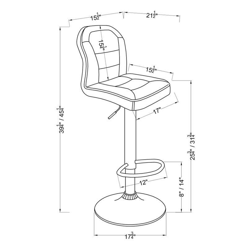 Swivel Adjustable Height Bar Stool, Red