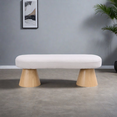 Banc de salle à manger pour salle à manger, banc d'entrée de chambre à coucher tapissier, pieds en bois, capacité de poids de 300 lb