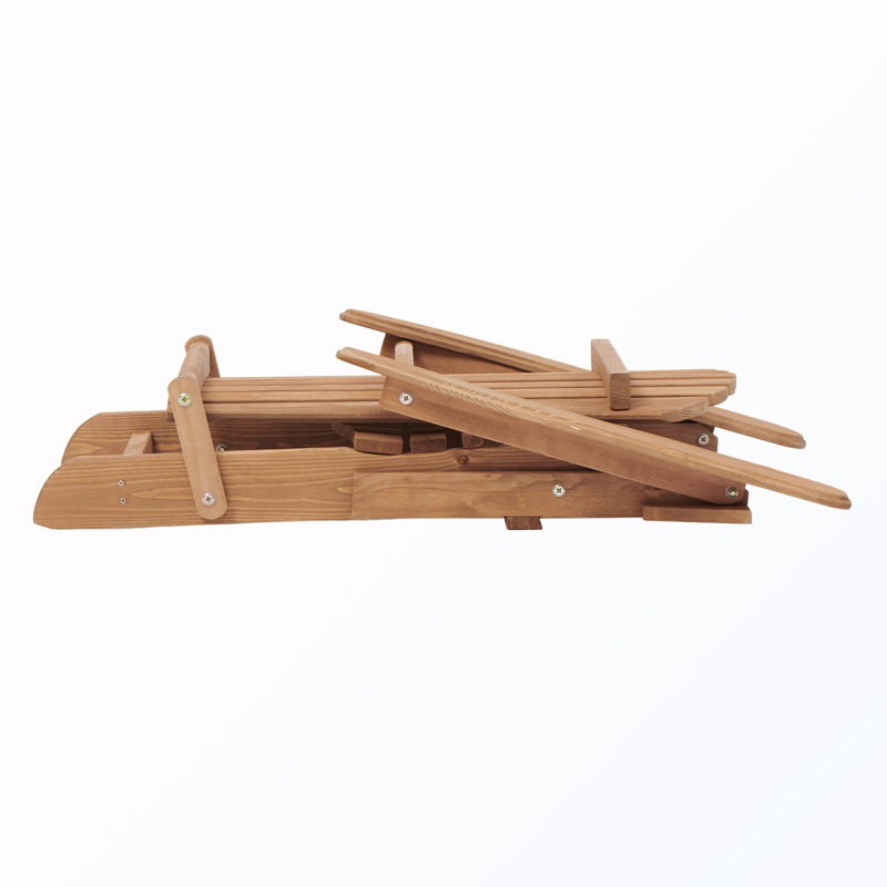 Chaise Adirondack d'extérieur pliante avec dossier pré-assemblé (ensemble de 2), Marron clair