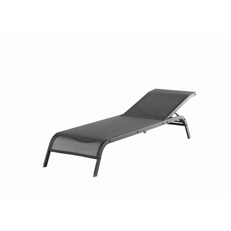 Divona 195cm Long Reclining Single Chaise, Black