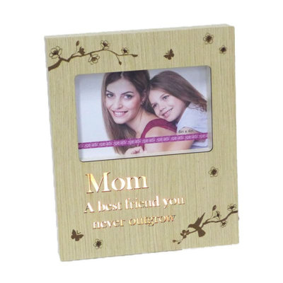 Beige,Brown,White Wood Matte Picture Frame
