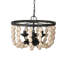 Lustre en bois à quatre lumières