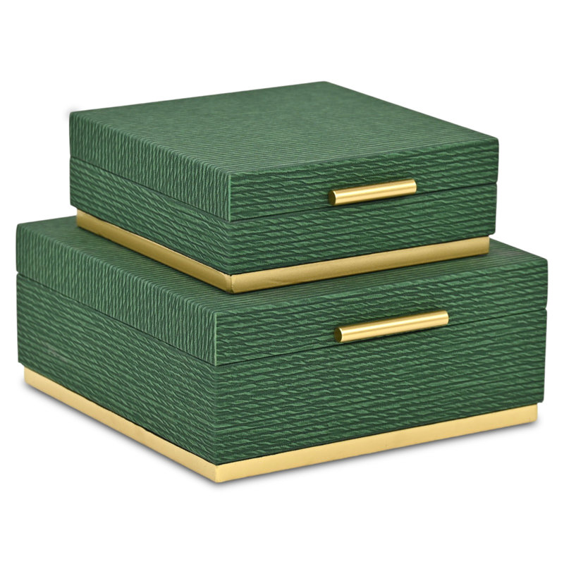 Ensemble de boîtes carrées Eira, Vert