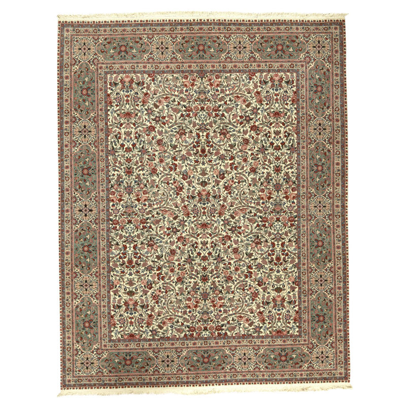 Tapis ivoire noué à la main de haute qualité