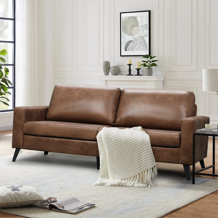 George Oliver Hannalise 79'' Faux Leather Sofa & Reviews | Wayfair